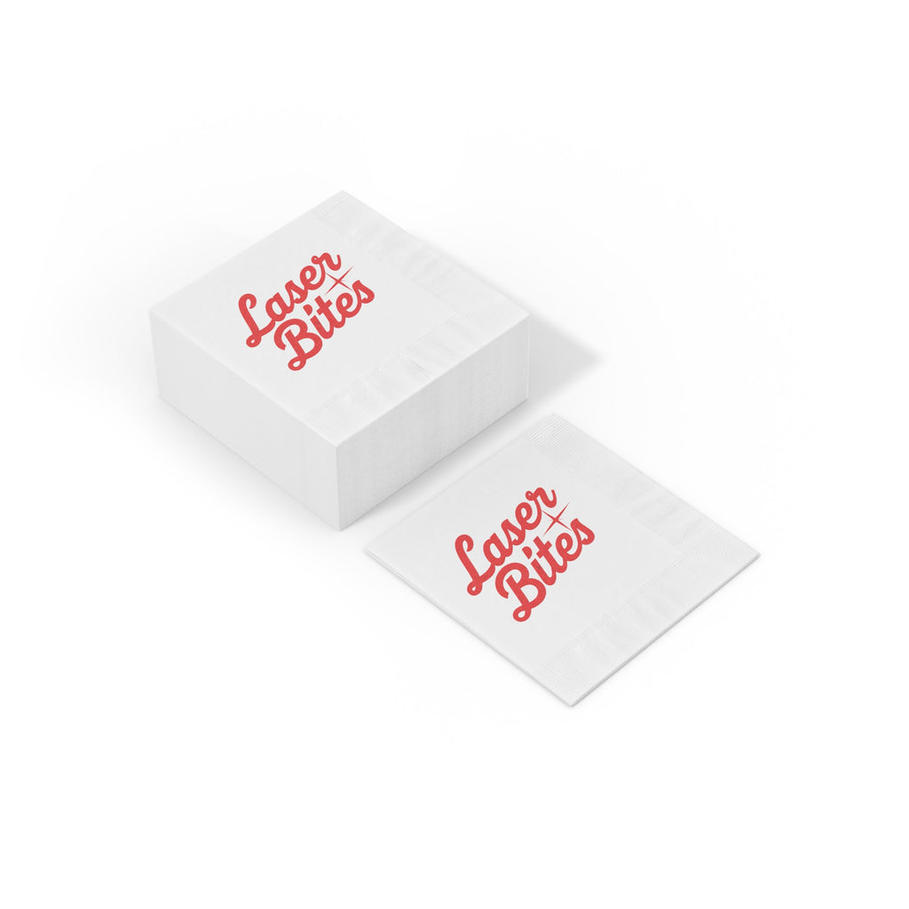 Laser Bites White Coined Napkins