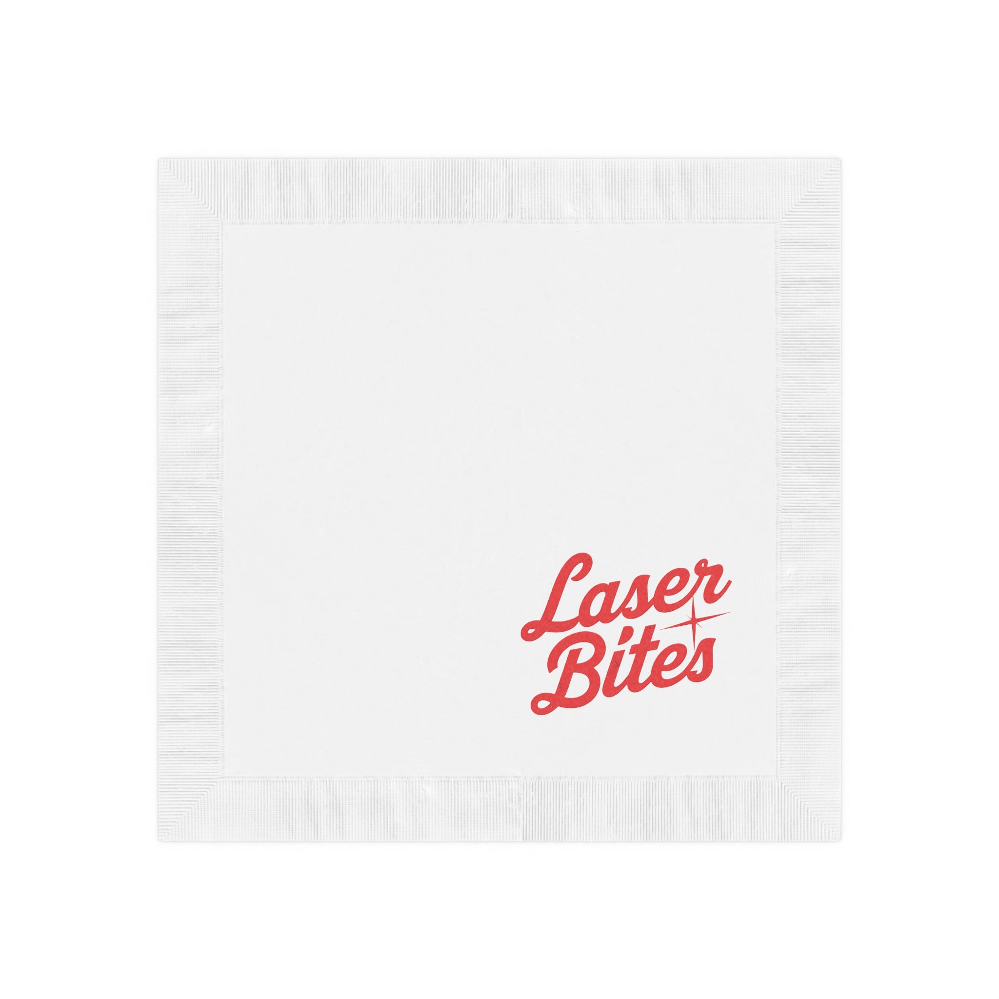Laser Bites White Coined Napkins
