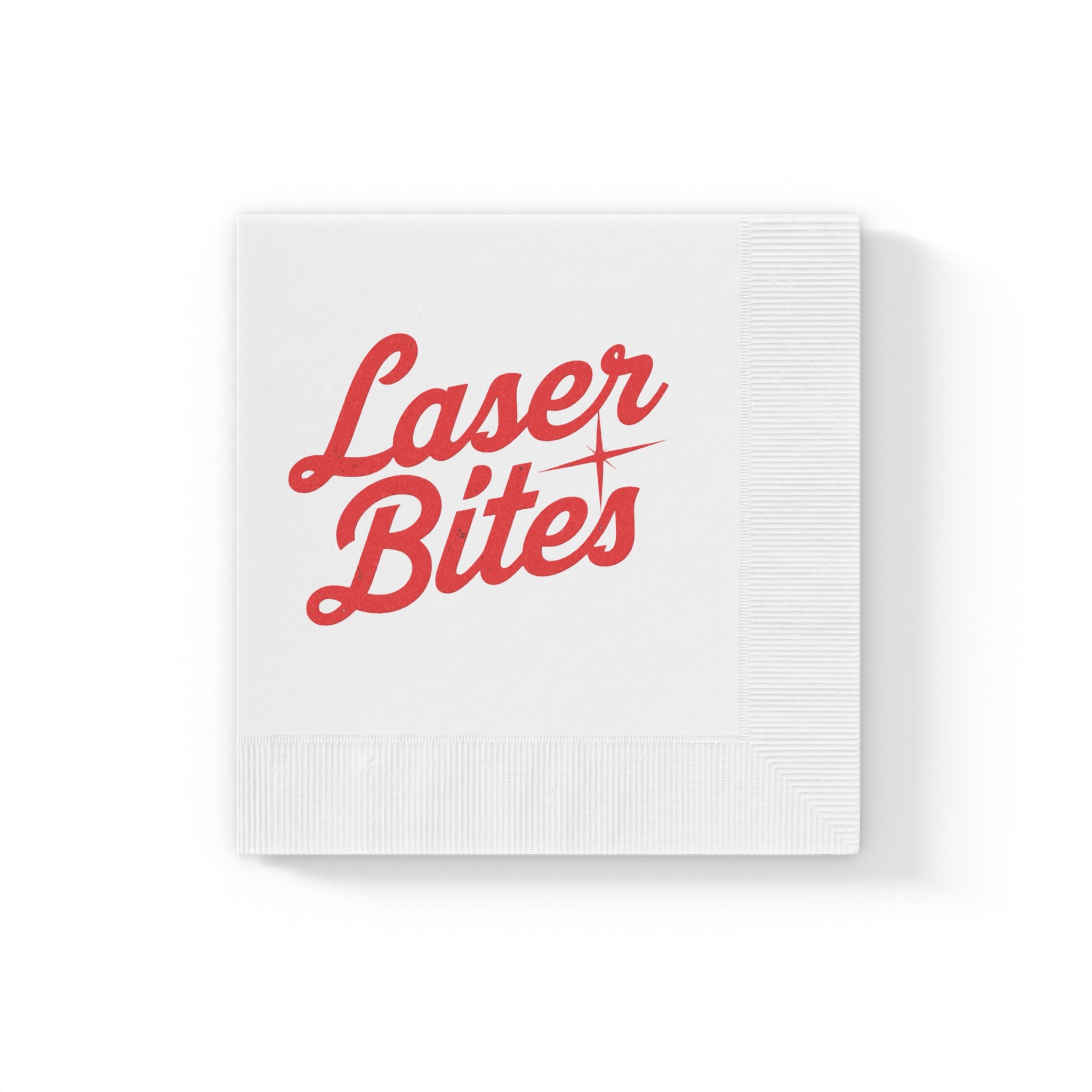 Laser Bites White Coined Napkins
