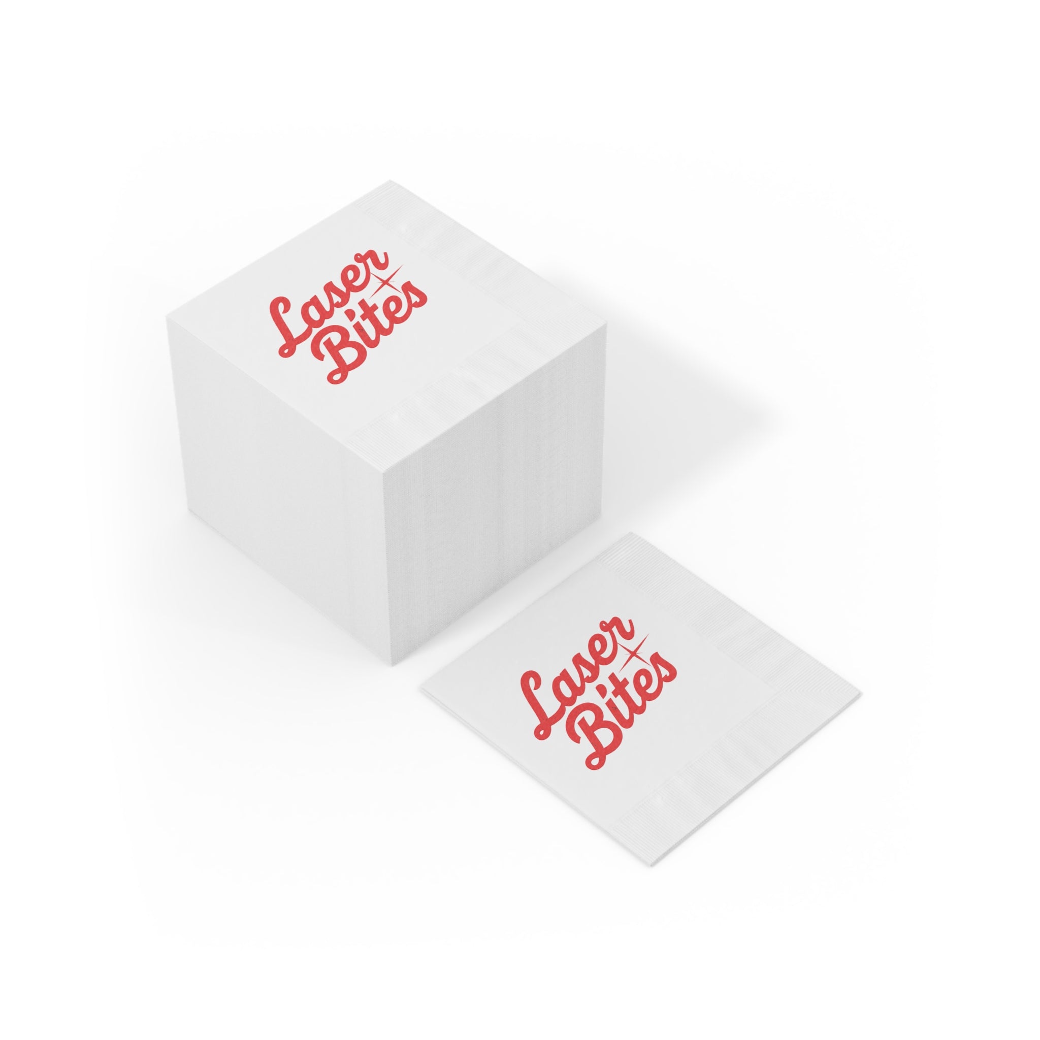 Laser Bites White Coined Napkins